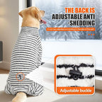 Dog Fleece Pajamas Large Dog 4 Legs Winter Clothes for Dog Fit Warm Jumpsuit for Dogs (Striped Black, X-Large)