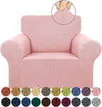 Stretch Chair Sofa Slipcover, Single Couch Cover,Dusty Pink | 1-Piece Washable Sofa Cover,Pet Friendly (31"-55") Furniture Protector Soft Jacquard Elastic Bottom for Dogs & Kids