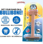 Bullibone Nylon Dog Chew Toy for Aggressive Chewers - Dental Hygiene Bone with Peanut Butter Flavor, Durable Tough Chew Toys for Large Dogs, Indestructible Dog Bone - Single