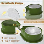 Newget 304 Stainless Steel Dog Bowl Set with Lids, 24oz Foldable Pet Dishes | Dual Food & Water Pet Bowl, Anti-Skid, Keeps Food Fresh, Easy to Install, for Small - Large Dogs/Cats - Indoor & Outdoor Use