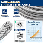 Snagle Paw Dog Tie Out Cable 30FT-1000LBS Break Strength,Heavy Duty Dog Leads for Yard with Shock Absorbing Spring & Swivel Hook,Long Leash Cable for Outdoor Tethering,Dog Line for Small Large Dogs