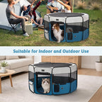PETSFIT Portable Dog Playpen 29", Removable Waterproof Mat, Zippered Roof | 3-Second Setup, Collapsible Storage, RV Camping Travel, Indoor Outdoor Use, Small Dogs and Cats, 29.5"L x 29.5"W x 16.5"H
