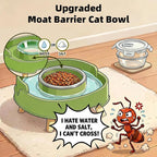 Ant Not Cross Elevated Cat Bowls Mess Proof-2 Food Grade Glass Bowls & 1 Lids- No Spill Cat Food and Water Feeding Station for Cats&Puppy Indoor & Outdoor,No Whisker Fatigue Dish,Beige