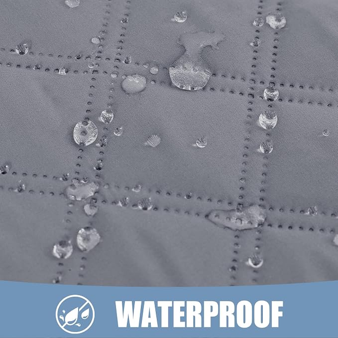 Smiry Waterproof Reversible Dog Bed Cover Pet Blanket | Pet Friendly, Soft Fabric, Washable Dog Blanket for Furniture Bed Couch Sofa, Checkered (82"x82", Grey/Light Grey)