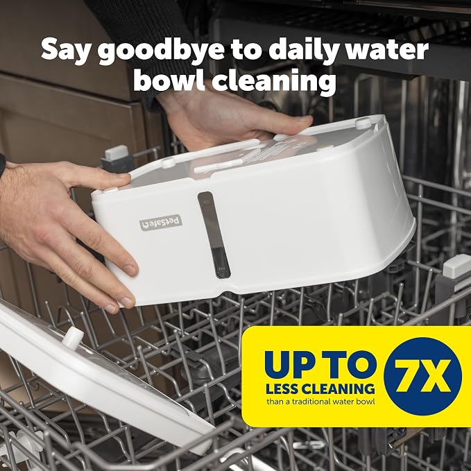PetSafe Viva Pet Fountain, Cats & Small Dogs, Plastic Tray, 140 oz | Food-Grade Plastic, Ultra-Quiet Pump, Dishwasher Safe, Double Filtration, Filters Included