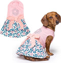 Parisian Pet Cherry Blossom Dog Dress - Elegant Floral Clothes for Large Dogs Girl - Stylish Pink Dog Outfit - Lightweight and Soft Puppy Clothes - Formal Pet Apparel - Designer Dresses for Dogs