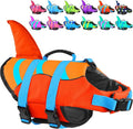 Fragralley Shark Dog Life Jacket, High Buoyancy with Tear-Resistant Nylon, Dog Float Vest for Swimming and Boating, Pet Life Preserver for Small Medium Large Dogs (PFD)