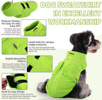 Queenmore Large Dog Sweater, Soft Fleece Vest Pullover Jacket With Leash Hole, Warm Winter Clothes for Cold Weather, Dachshund Sweater for Large Dogs Cats Boy or Girl (Green, L)