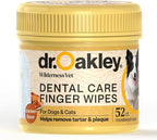 Dr. Oakley Dog Dental Wipes Finger Dental Care - Chicken Flavor | Teeth Cleaner, Plaque Remover