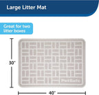 PetSafe Anti-Tracking Cat Litter Mat, Large 30 x 40 in | 30 x 40 in, Durable Mesh Trapping Mat for Crystal & Clay Clumping Cat Litter, Leakproof Double-Layer Backing, BPA-Free