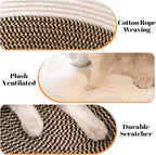 CHEERHOME PETS Cat Bed Basket with Cushion, Cotton Rope Woven Pet Bed for Indoor Cats Couch, Stimulicat Cat Bed Handwoven Breathable, All Season Universal (Brown)