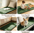 FUANGUI Waterproof Couch Cover Sofa Cover for Dogs and Pets Sofa Protector | Non-Slip Washable Fuzzy Soft Cat Bed Sofa Slipcover for 2-3 Cushion Couch Sofa Pet Friendly, Dark Green, 27.6" x 94.5", 1 pcs