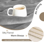 gogobunny Waterproof Bed Blanket, Reversible Sherpa Fleece Throw Blanket for Dog Puppy Cat, Furniture Cover Protects Bed Couch Sofa from Liquid Pee and Pet Fur (Grey, 25x35 inches)