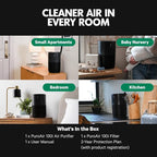 PuroAir 130i Smart Air Purifiers for Home Pets Allergies - HEPA + CarbonTech Filter up to 500X Stronger - Cleans Air Fast - Quiet Sleep Mode, Small Room Air Purifiers for Bedroom, Baby, Office (2PK)
