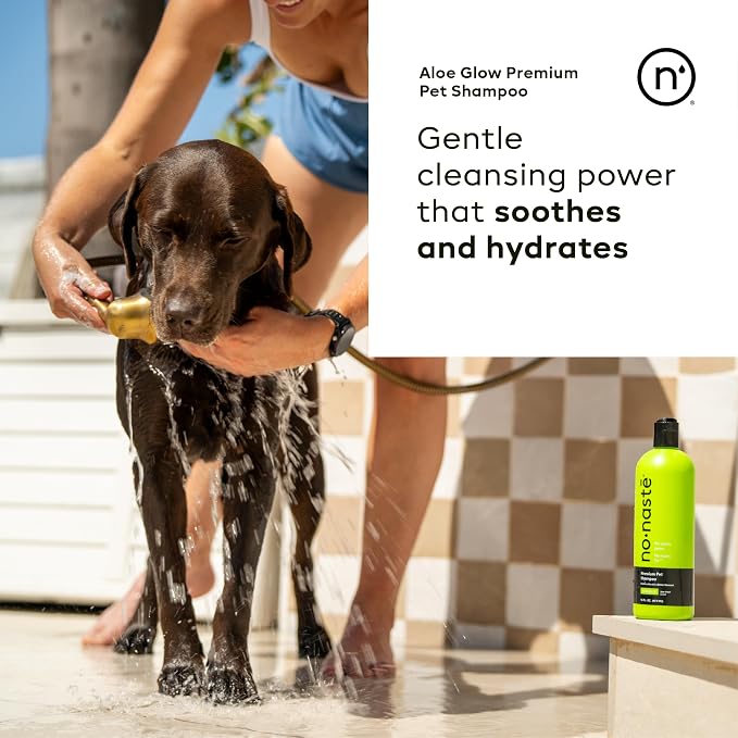 Nonaste Oatmeal & Aloe Dog Shampoo, Itchy Skin & Deodorizing, 16 oz, Pk 1 | USDA-Certified Organic Aloe & Oatmeal Soothe Itchy, Dry & Sensitive Skin. Deodorizing, Gentle Dog Wash. Light Fresh Scent.