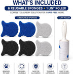 Pet Hair Remover for Laundry, 6 Reusable Laundry Sponges + Tearable Lint Roller, Pet Hair Remover for Clothes, Bedding, Furniture, Sofa, Car Seats, Dog & Cat Hair Remover