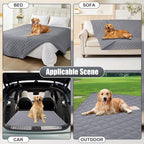 Smiry Waterproof Reversible Pet Couch Covers for Dogs | Pet Friendly, Soft Fabric, Washable Sofa Furniture Protector for Dogs Cat Kids, Checkered (52"x82", Grey/Grey)