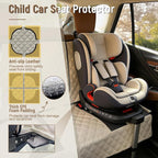 Dog Car Seat Cover for Back Seat, Heavy Duty Nonslip Car Seat Protector for Child Car Seat, Waterproof Bench Seat Cover for Dogs and Kids, Compatible with Armrest, Fits Sedan (Beige)