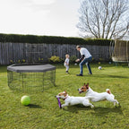 PETIME Foldable Metal Dog Exercise Pen/Pet Puppy Playpen Kennels Yard Fence Indoor/Outdoor 8 Panel 24" W x 30" H with Top Cover (with top Cover, 8 Panels 30" H)