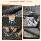 URPOWER XL Dog Seat Cover for Full-Size Truck Back Seat, Waterproof Hammock | 600D Oxford, Side Flaps with Zippers, Scratch Resistant, Non-Slip, Easy Install, Machine Washable, Dog Seat Belt Included
