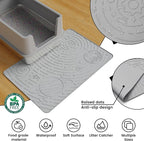 Cat Litter Mat Medium 23.6x15.7in, Light Grey Silicone Rubber Scatter Control Kitty Litter Box Trapping Mat, Waterproof Easy to Clean, Odorless Pet Supplies, Indoor Cat Essentials