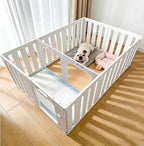 Acrylic Indoor Dog Playpen with Double Room, 24" H 12 Panels Puppy Playpen | Indoor & Outdoor Dog Play pen with Heavy Duty Door Lock, Easy-Assembly&Clean Door Pet Fence for Dogs Puppy,Cats,Rabbits,White