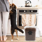 4L Dog Food Storage Container,Airtight Pet Food Storage Containers with Buckle-Lock Lids & Spoon,Plastic Cat Food Bin BPA Free,Dog Treat Container for Dog, Cat, Bird Seed - Bright White