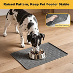 Pieviev Silicone Dog Cat Food Bowl Mat, Waterproof Raised Edge, 24'' x 16'' | Food-Grade Bpa-Free Pet Food Mat, Waterproof & Non-Slip, Raised Edges Contains Spills & Drips, Fits Pet Bowls and Fountains