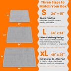 Large Cat Litter Box Mat for Cats, Double Layer Cat Litter Trapping Mats | Waterproof, Urine Proof, Non-Slip Litter Pad for Indoor Honeycomb Large Cat Litter Mat, Easy to Clean Grey (33.8'' x 23.6'')