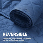 PAWFINITY Waterproof Bed Cover for Dogs, Pet Blanket for Mattress Washable | Paw Print Quilted, Hair Resistant, Anti Cat Scratch, Pee Proof Furniture Protector for Cal King Bed, 82x102 Inch, Blue