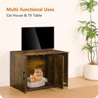 Dwanton Litter Box Enclosure, Wooden Cat Washroom Indoor, 27.6", 107VV