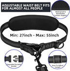 Uppetly Hands Free 2 Dog Running Leash with Waist Belt, Dual Handle Elastic Bungees Retractable Rope for Medium and Large Dogs, Reflective Stitches for Walking Hiking Biking (Large Blue, 25-120lb)