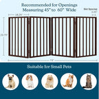 Pet Gate - 4-Panel Indoor Foldable Dog Fence for Stairs, Hallways, or Doorways - 73x24-Inch Freestanding Dog Gates by PETMAKER (Brown)