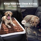 Avont Dog Bed for Car Back Seat, 2026 New Backseat Pet Bed Mat | 52.3"x23.6" Back Seat Pet Cover for Dogs Machine Washable Non-Slip Thick Plush Travel Mat for SUVs Trucks Camping - Brown