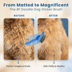 Slicker Brush for Dogs, Pet Grooming Brushes for Doodles & Poodles, Large | Best Brush For Long Haired Dogs, Dematting Comb & Deshedding Tools For Goldendoodle Coats, Puppy Matting Grooming Supplies