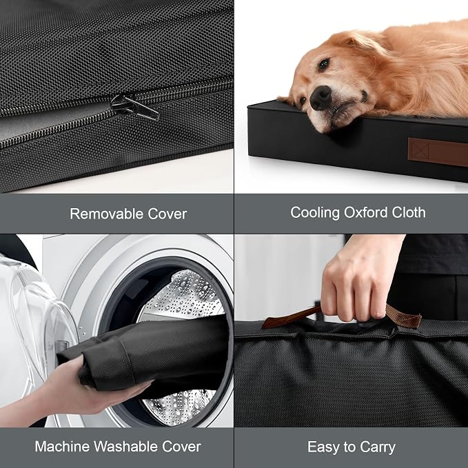 Waterproof Orthopedic Outdoor Dog Bed XL for Extra Large Dogs | Egg Crate Foam for Joint Support, TPU Waterproof Layer, Machine Washable 1680D Oxford Cover, 44 x 32 Inch, Up to 90 lbs