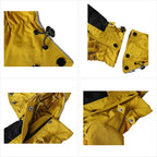 LOVELONGLONG Waterproof Dog Raincoat with Removable Hood – Outdoor Full Body Dog Jacket, Windproof Snowproof Shell Suit – All Season Pet Rain Gear Mustard Yellow S