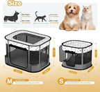 Portable Cat Playpen, 8-Rod Reinforced Kitten Dog Puppy Playpens, Foldable Play Pen for Indoor Cats Enclosed Pet Kitty Doggy Outdoor, Collapsible Tent Kennel Cage Corral