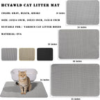 HCY&WLD Cat Litter Mat, Double Layer Cat Litter Box Mat (30x22 Inch, Gray) | Waterproof Urine-Proof Non-Slip Litter Trapping Mat, Soft on Kitty Paws, Scratch-Resistant, Scatter Control, Easy to Clean