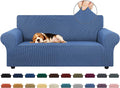 Stretch Loveseat Couch Cover, 2 Cushion Couch Slipcover,Riverside | 1-Piece Washable Sofa Cover Pet Friendly (55"-78") Furniture Protector Soft Jacquard, Elastic Bottom for Dogs & Kids