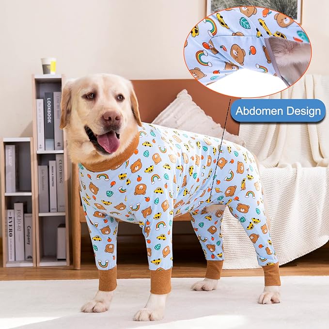 Dog Recovery Suit After Surgery Female Male, Medium Large Dog Neuter Shirt Cone Alternatives Prevent Licking Surgical Onesies (Brea, 2XL)