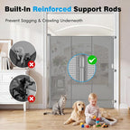 Reinforced 65" Extra Tall Baby Gate for Doorway, Jump-Resistant & Prevent Crawling Underneath Retractable Pet Gates Extra Tall, 0-55" W Retractable Dog Gate for Pets, Dogs, Cats, Puppies, Babies, Gray