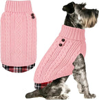 KYEESE Dog Sweater Turtleneck Thick Knit Pullover for Cold Weather | Stretchy Fit, Lightweight & Warm, Cozy Knit Comfort, Classic Plaid Design, Gentle on Sensitive Skin, Comfortable Daily Wear