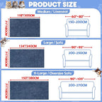 Loiion Cat Scratch Proof Furniture Protector Waterproof Sofa Cover 150"x71" | Pet-Friendly Couch Protector, Anti-Scratch & Anti-Slip Sofa Cover For Cats Dogs Kids, Machine Washable