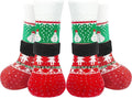 EXPAWLORER Christmas Anti-Slip Soft Dog Socks for Hardwood Floor,Warm Dog Shoes,Paw Protectors for Cold Pavement,Prevent Licking,Traction Control for Small Medium Large Senior Dogs