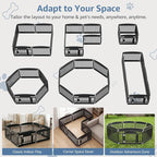 DUMOS Dog Playpen 8 Panels 24" Plastic Exercise Indoor Pen with Door Small Puppy, Medium Dogs Animal Pet Fence for Outdoor, Garden, Yard, RV Camping, Black