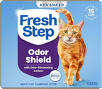 Fresh Step Advanced Odor Shield Light Weight Multi Cat Clumping Litter with Febreze Freshness, Ammonia Block Technology, 18.5 lb. Box, Pack of 2 | Odor Shield with Ammonia Block Technology, Scented with Febreze Freshness, Low Dust, Compatible with Most...