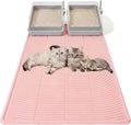 Pink 40"x 28" Cat Litter Mat Extra Large Waterproof Litter Box Mat Kitten Pet Trapping Rug Pad Easy to Clean Trapping Pad to Keep The Floor Clean for Multiple Pets Indoor Floor