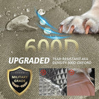 Btefd Back Seat Extender for Dogs, Hard Bottom Dog Hammock for Car & SUV | Dog Seat Cover Supports 420lbs, 45% More Space, Waterproof, Mesh Window, Scratch Resistant, Non-Slip, Easy Care, Beige