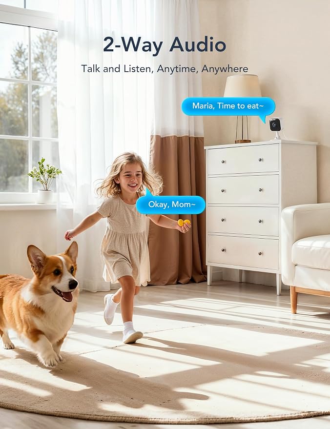 GNCC 2K Indoor Security Camera for Home Wireless, Pet Camera 2.4g/5g WiFi | Mini Dog Cam with Phone App, Motion Detection, Works w/Alexa, Cloud & SD Card Storage, Fixed View, Plug-in